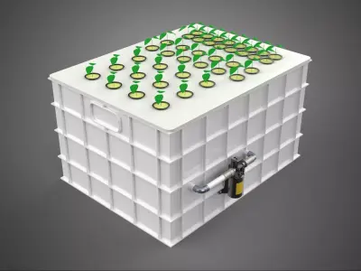 AEROPONIC HYDROPONIC ROCKWOOL PLANTING BOX POD CULTURE SYSTEM UP 3D model