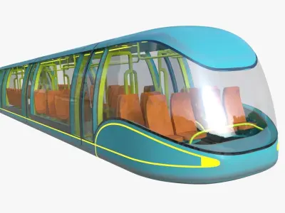 Sci-fi metro trains PBR 3D Model Pack