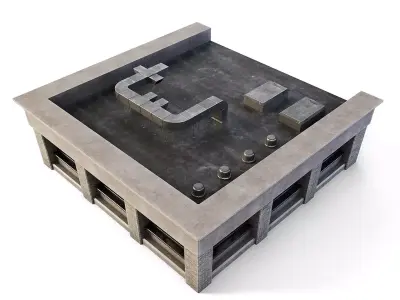 Tenement Building Roof Floor Low-poly 3D model