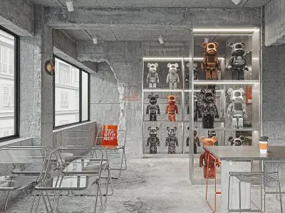 restaurant cafe  interior   3D model
