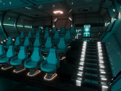 Sci Fi Movie theater Low-poly 3D model