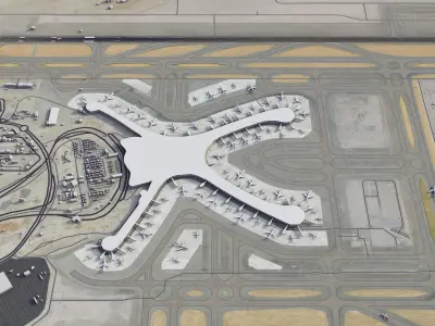 Abu Dhabi - Airport - AUH Low-poly 3D model