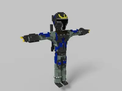 Mandalorian VOXEL Collection STAR WARS Low-poly 3D model