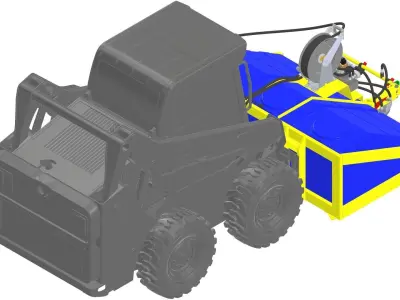 High pressure street washing MINI LOADER SKID STEER 3D model