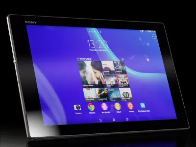 Sony Xperia Z2 Tablet Black Low-poly 3D model