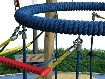 Children rope playground 3D model