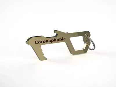 Touch Free Door Opener Bottle Opener Button Pusher Free 3D print model