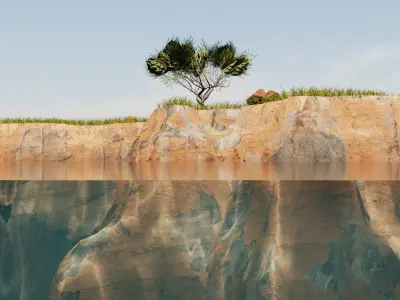 lake mountain high day 3D model