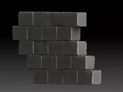 Stylized bricks 3D model