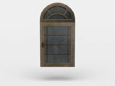 Window wooden Low-poly 3D model