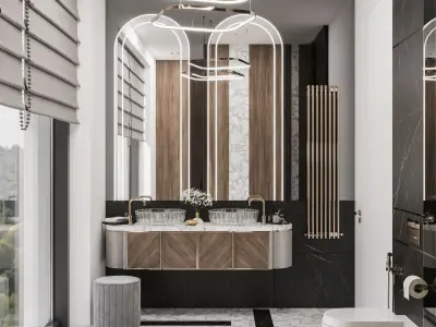 Bathroom design Low-poly 3D model