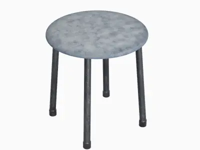 Steel Stool E 02 3D model