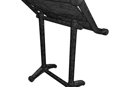 Modern Music Stand with Sheet Music Low-poly 3D model