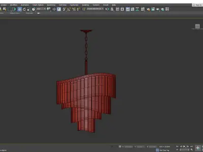 SIRIAN modern chandelier in brass Low-poly 3D model