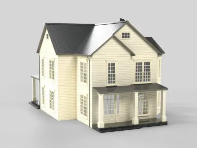 Cottage House Design 19T5  Low-poly 3D model