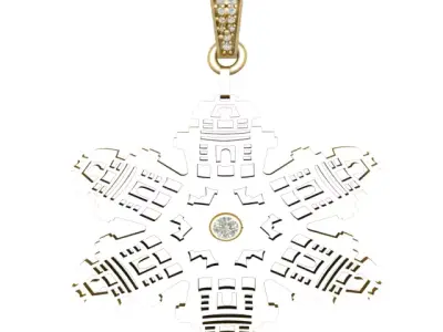 Architectural Snowflake Medallion 3D print model