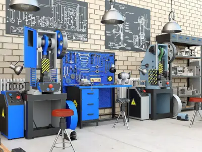 K2116 mechanical press - Collection for industrial interior two 3D model