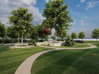public park-Private Park Landscape 3D model