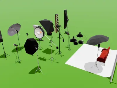 Photo Studio Lowpoly Low-poly 3D model
