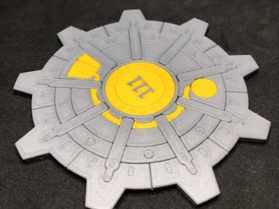 Fallout Vault Door Coaster 3D print model