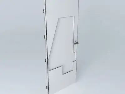3D door with glass Free 3D model