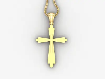 Light Gold 18K Cross Pendant 2CP027 3D print model