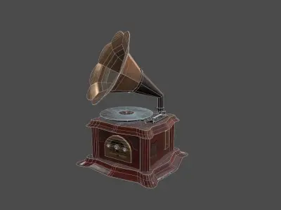 Gramofon Daklin Sinatra PBR low-poly game ready Low-poly 3D model