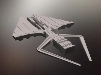 Sci-Fi War Spaceship Low-poly 3D model