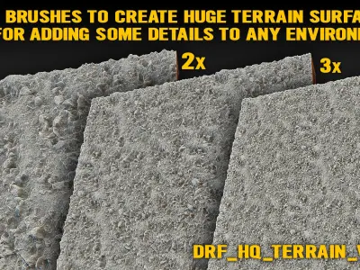 Ultra HQ Terrain Seamless Sculpt Zbrush brushes and Alphas Vol8 3D model