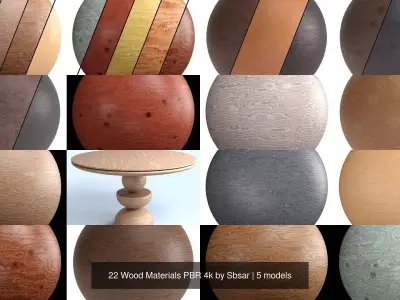 22 Wood Materials PBR 4k by Sbsar Texture