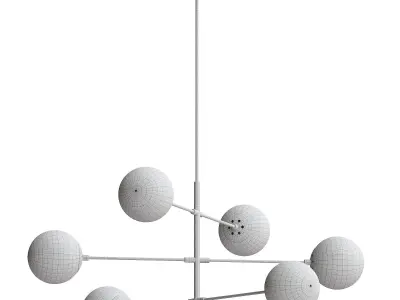  Alison 6 Light Metal Dimmable Chandelier 3D model