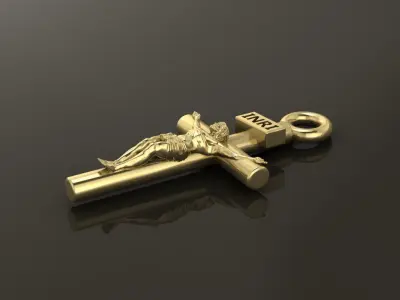 JESUS CROSS PENDANT MID SIZE  3D print model