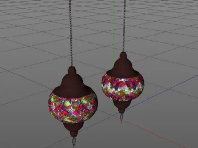 Turkish Moroccan Mosaic Lamps for Ceiling pendant  3D model
