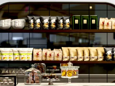 Large cafe with sweets 3D model