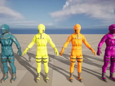 EVA Spacesuit  Low-poly 3D model