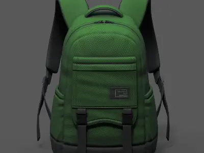 Backpack bag baggage pockets product  Low-poly 3D model