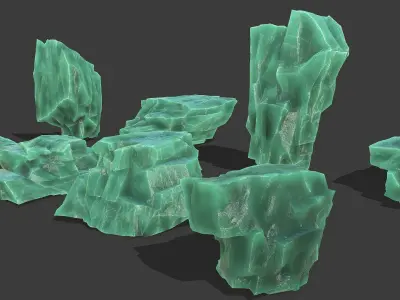 ice rocks 15 Low-poly 3D model