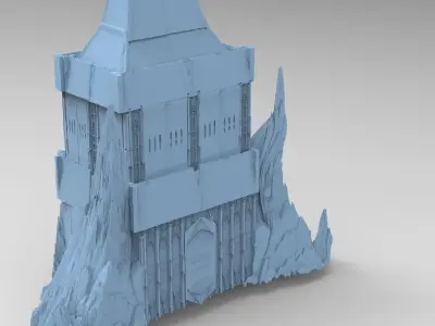Ancient Stone Tower rock formation 3 3D model