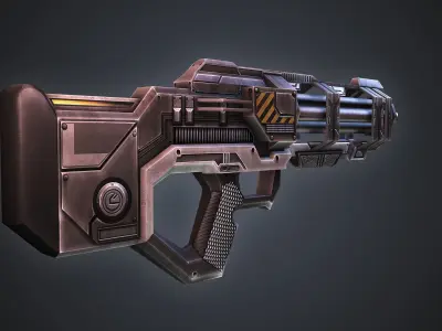 Laser Gatling Gun Low-poly 3D model
