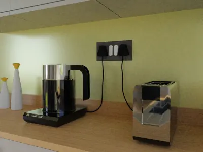 Kitchen with table and chairs 3D model