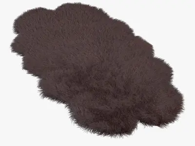 Carpet of artificial sheepskin brown 3D model