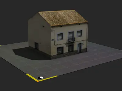 Town Photo based 20 Houses European Low-poly 3D model