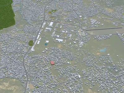 Jos Nigeria 20km Low-poly 3D model