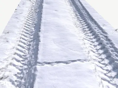 Trail in the snow  Low-poly 3D model