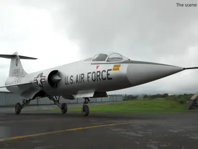  Lockheed F-104 Starfighter Aircraft Jet Simplified 