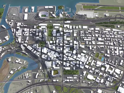 Cleveland - 3D City Model Low-poly 3D model
