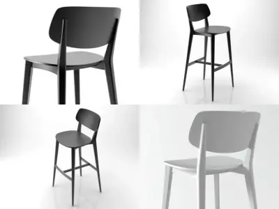 barstool d bar stools 3D model