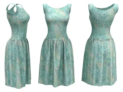 Princess Dress Low-poly 3D model