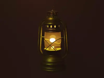 Gaslight lamp Low-poly 3D model