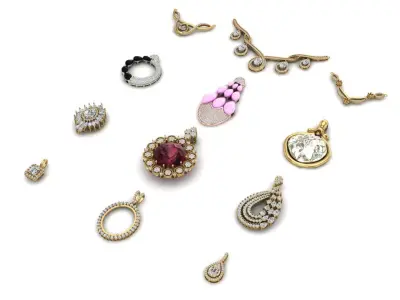 Pack jewelry pendant 3D print model purchase